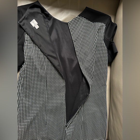 Tristan Black and white patterned sheath dress knee length elbow sleeves - Picture 8 of 8